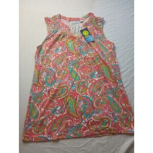 Kiwi fresh Paisley dopamine Tank‎ Top Blouse Women Size Small NWT